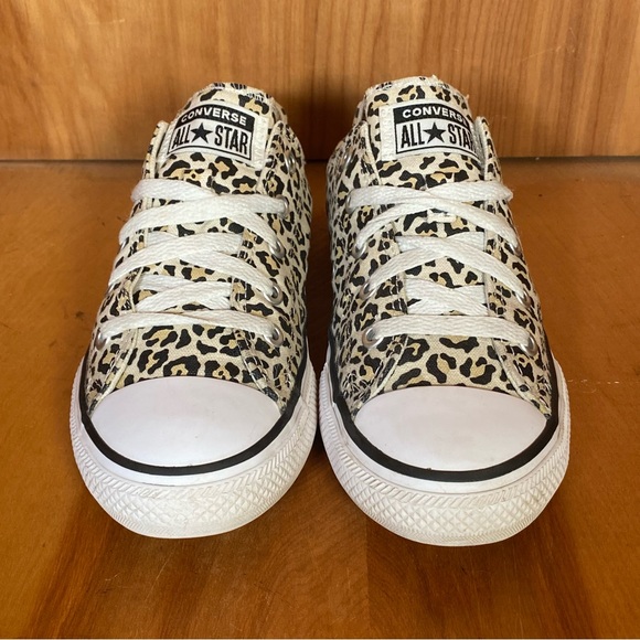 Youth 2 Converse All Star Low Sneakers Tan Cheetah SEF1051 - Picture 2 of 8